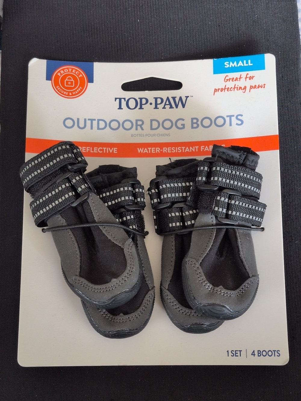 Top Paw Outdoor Dog Boots Black Small